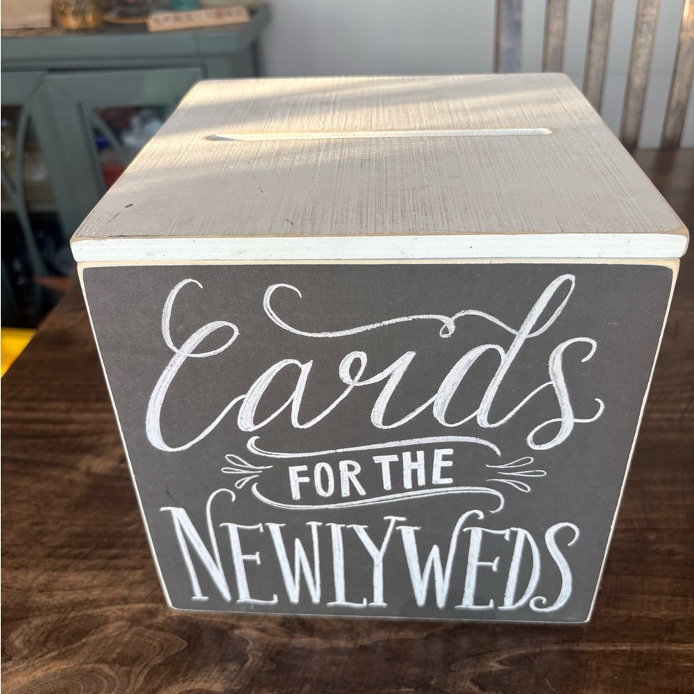 Chalkboard Style Wooden Wedding Card Box